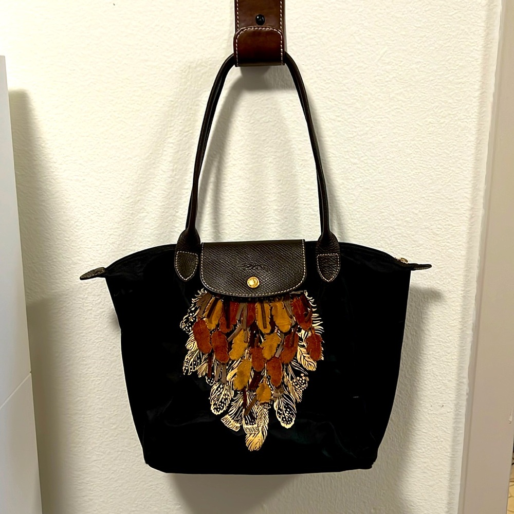 Longchamp feather Apache le pilage bag